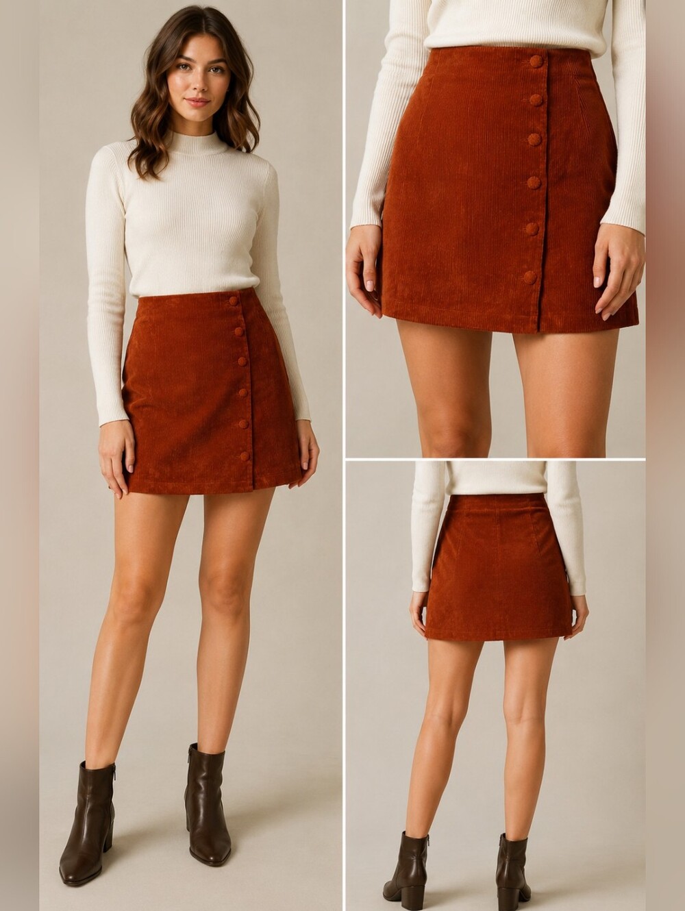 🌽 Lulu’s Corduroy Mini Skirt Brown